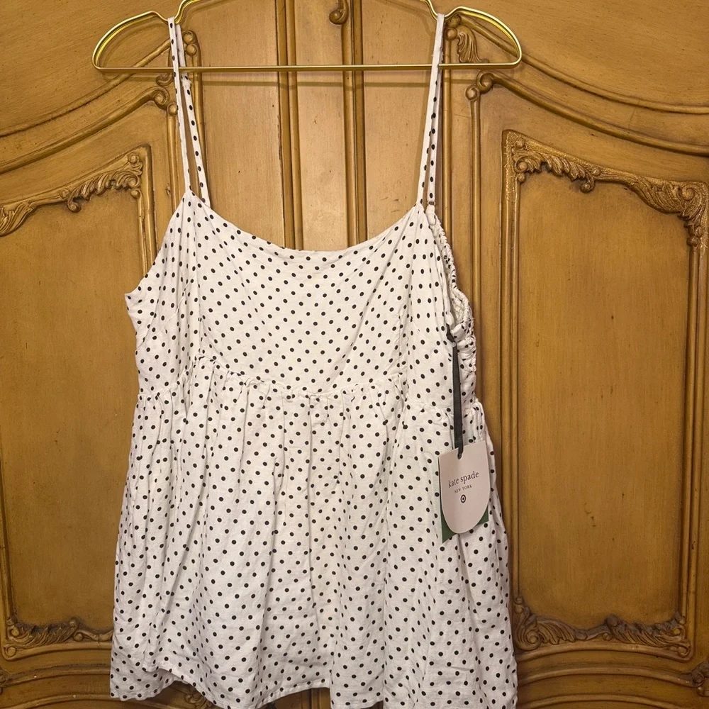 Kate Spade Iconic Black and White Polka Dot Camisole - Picture 8 of 8